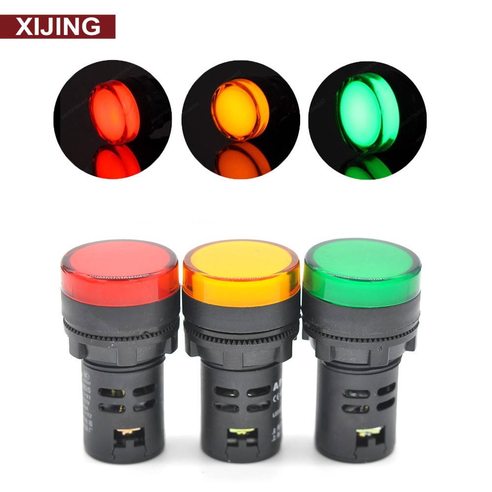 Đèn Led báo nguồn 12V 110V 220V phong cách đèn tín hiệu giao thông 22mm