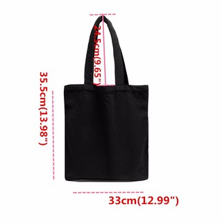 Túi tote vải màu đen trơn phong cách đơn giản