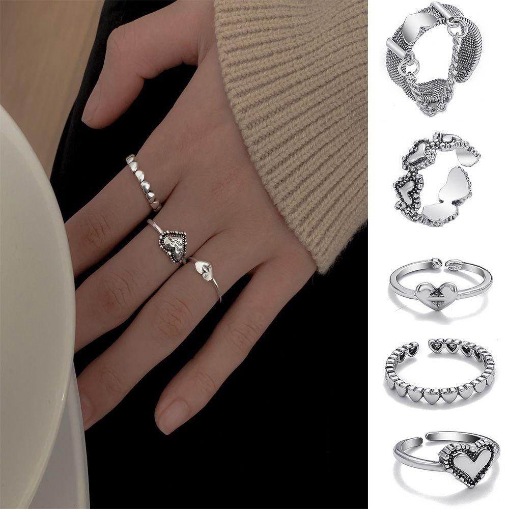 Nhẫn Hở Hình Trái Tim Đơn Giản Sáng Tạo