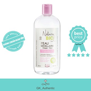 Nước Tẩy Trang Natury Bio Eau Micellaire Peaux Sèches et Sensibles Cho Da Khô 530ml
