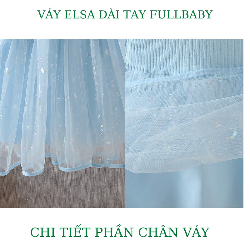 Váy elsa dài tay cho bé phủ voan bồng đẹp mẫu mới nhất 2021