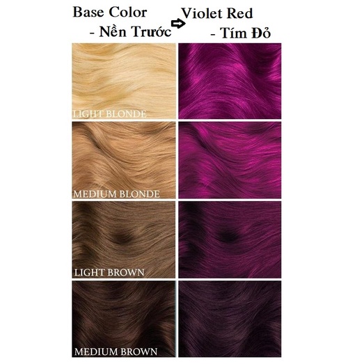 Thuốc Nhuộm Tóc Màu Tím Đỏ Rượu Vang Sáng - Light Violet Red Blonde Hair Dye Cream