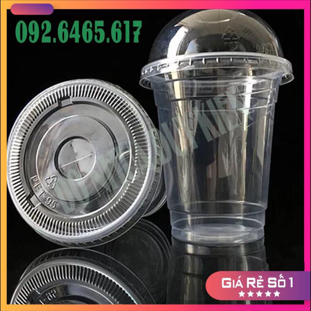 [NOWSHIP] 50 Cốc Nhựa PP 400ml - 500ml - 700ml Dùng 1 Lần Có Nắp Loại Đẹp - Đựng Đồ Uống - Có Thể Dùng Được Màng Ép Ly