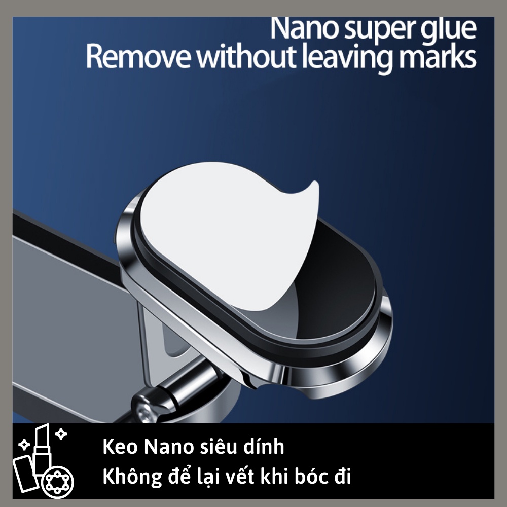 Giá đỡ điện thoại trên ô tô gắn taplo xoay 360 nâng hạ hút nam châm