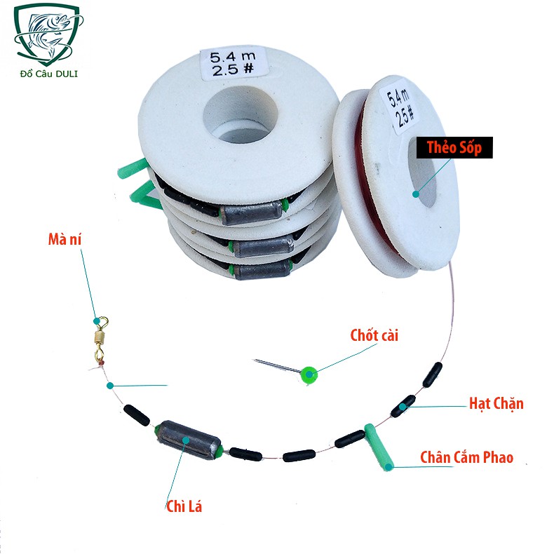 [Mã FAMAYMA giảm 10K đơn 50K] Dây trục câu đài buộc sẵn đầy đủ các kích thước, cước câu, DC-3