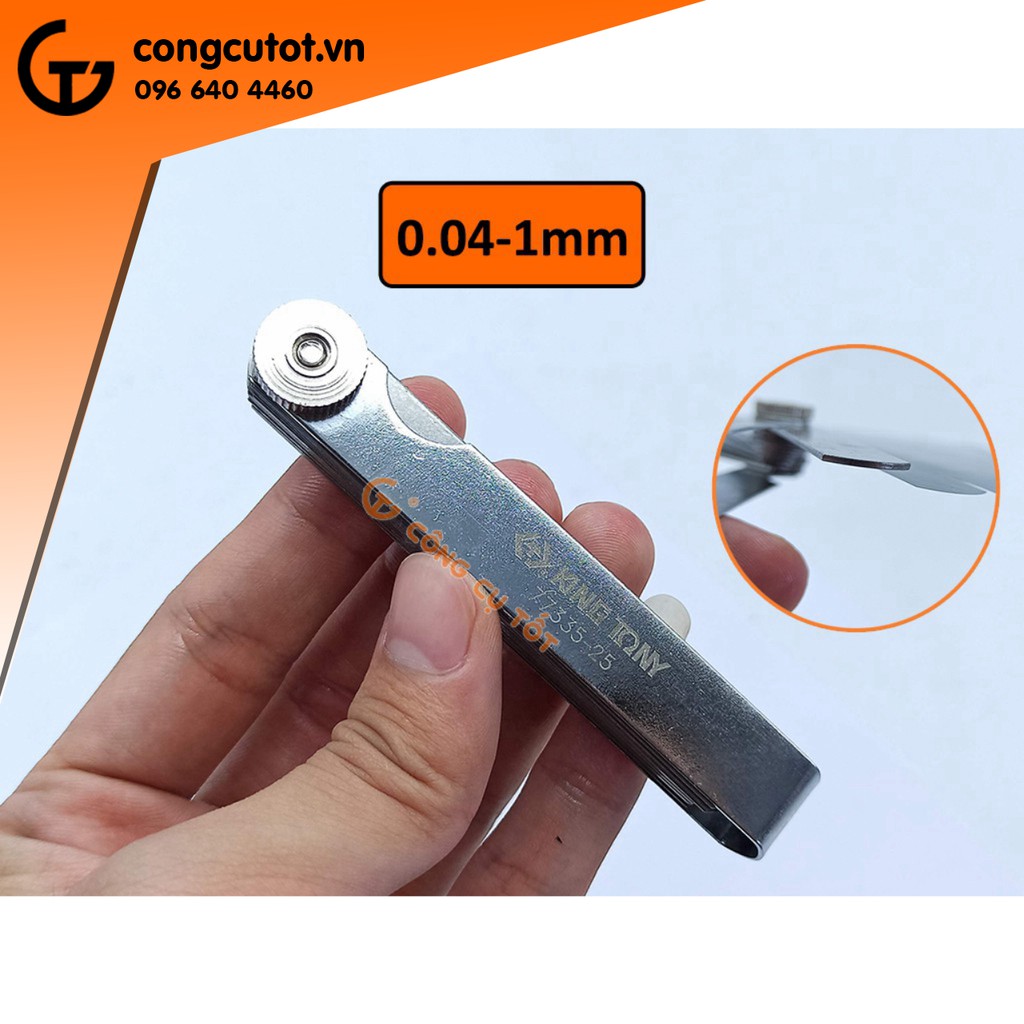 Thước đo khe hở 25 lá hệ mét 0.04-1mm Kingtony 77335-25