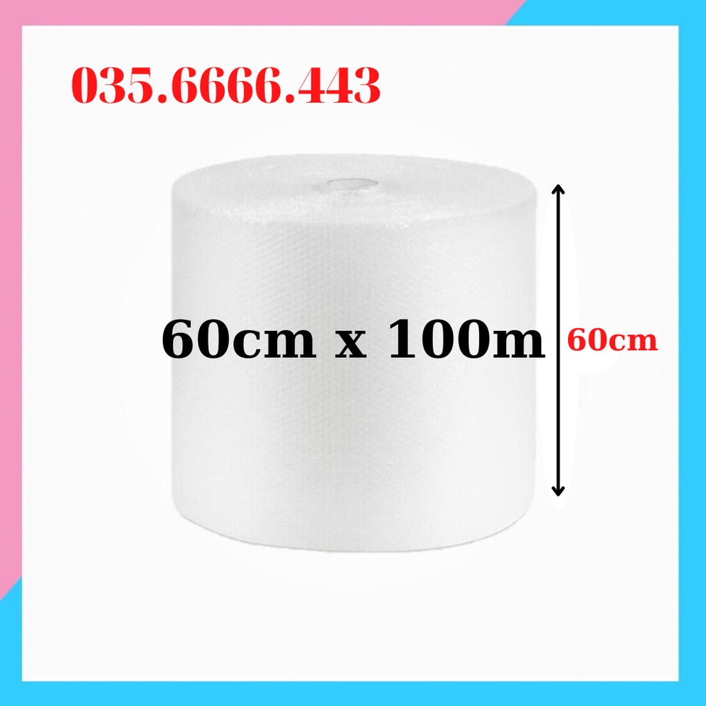 Cuộn Xốp Khí 60cm x 100m) , Bọc Chống Sốc, Xốp Nổ - Đóng Bọc Hàng - Chống Sốc Bóng Khí Xốp chống sốc gói hàng