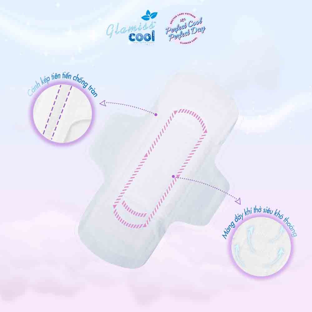 Combo 2 gói băng vệ sinh thảo dược Glamiss Cool ban ngày 24.5 cm siêu thấm