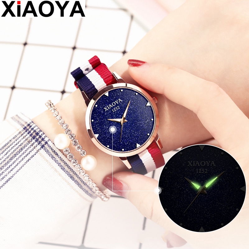 Đồng hồ đeo tay XIAOYA 1252 dây đeo nylon trẻ trung thời trang dành cho nữ