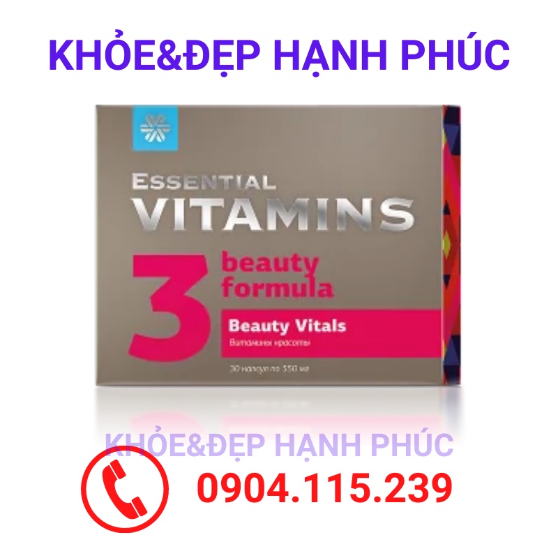 [Hỗ trợ làm đẹp] Thực phẩm bảo vệ sức khỏe Essential Vitamins 3 - Vitamin Beauty Vitals Siberian– 30 viên/lọ