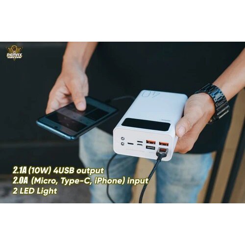 Pin Sạc Dự Phòng Remax Rpp-113 40000Mah, Lõi Li-Polymer, 3 Cổng Input, 4 Cổng Output