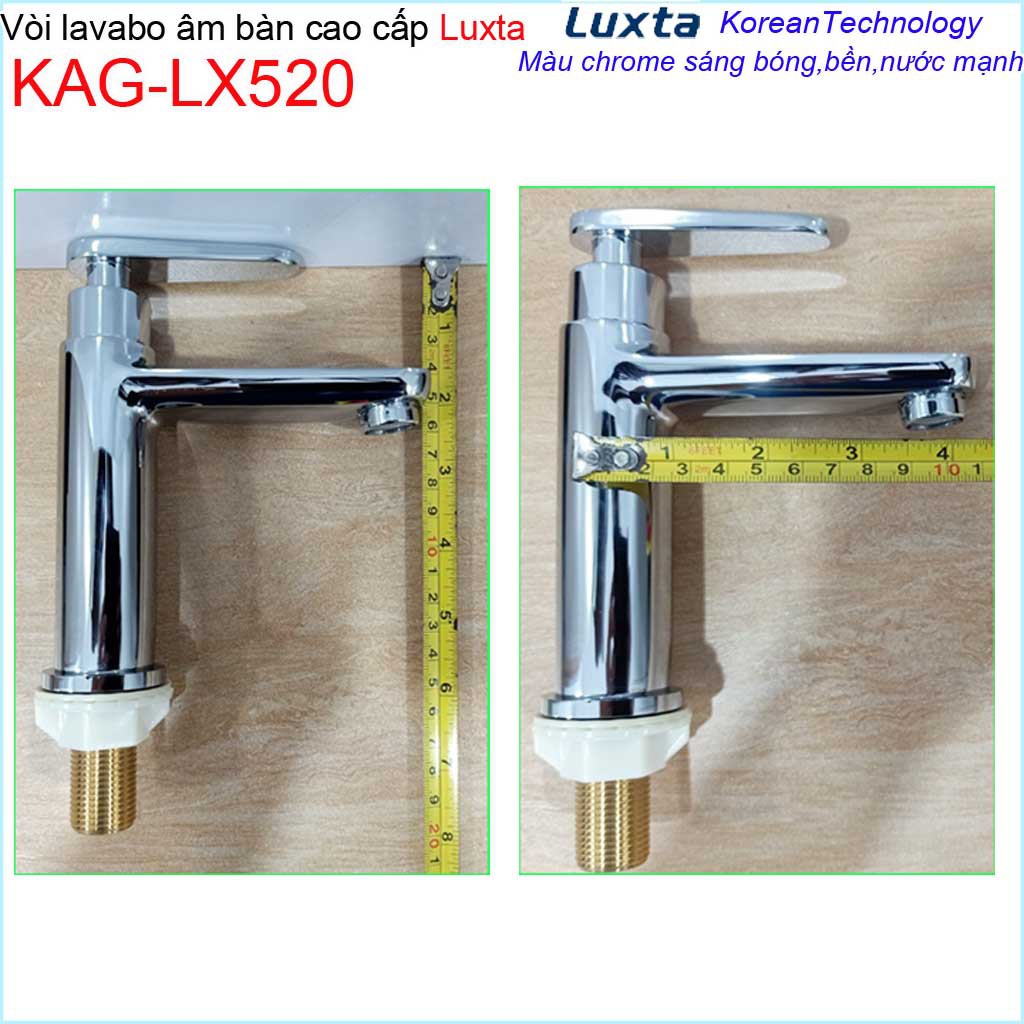 Vòi lavabo lạnh Luxta KAG-LX520 tay gạt, vòi rửa mặt thân tròn nước mạnh thiết kế tuyệt đẹp siêu bền