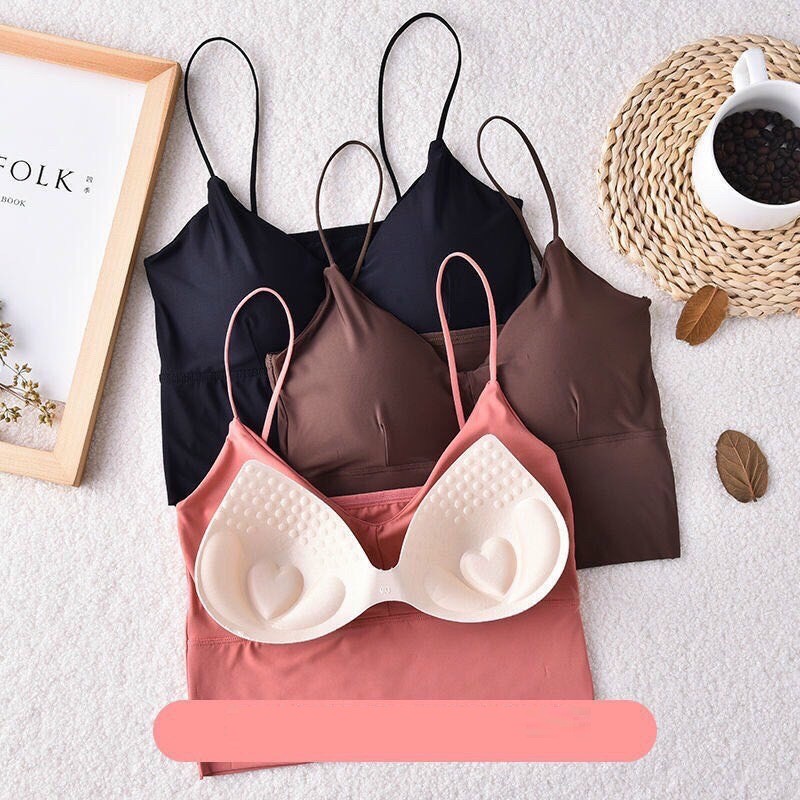 Áo Bra Dây Hot Trend 2020, Bralette Su Mút Mỏng - Áo Bra Tập Thể Thao 2 Dây Nhiễn Su Non Siêu Mát