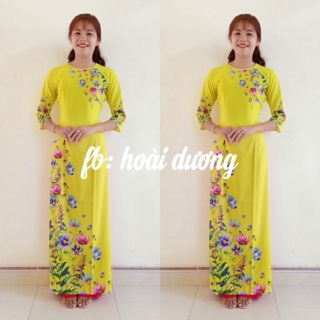 Combo 2 bộ áo dài vàng, lá