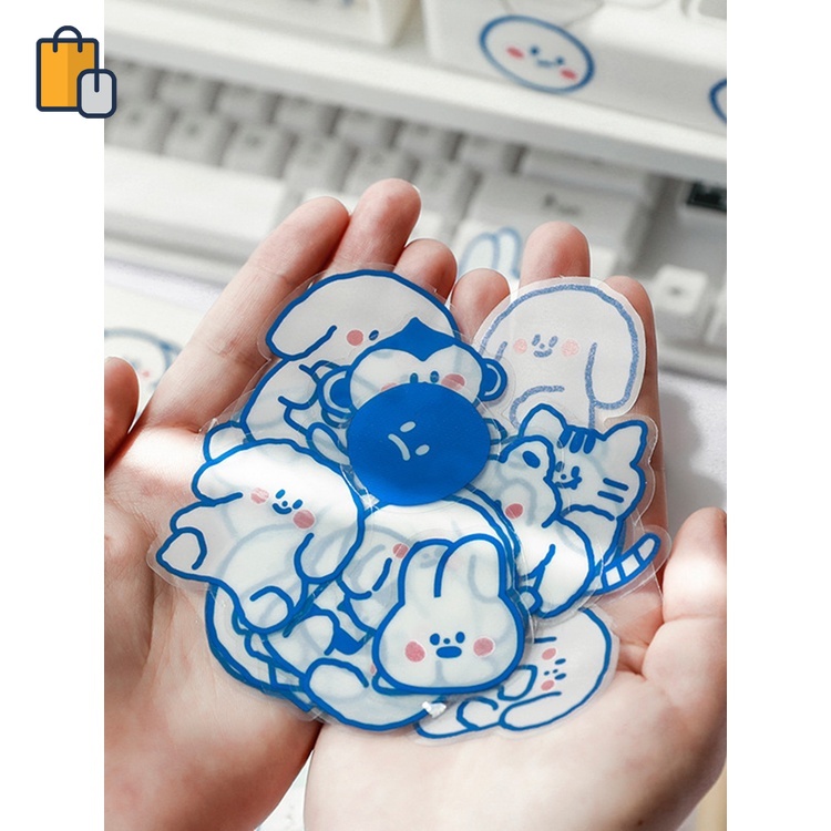 Bộ 40 Miếng Dán PET In Họa Tiết Hoạt Hình Chống Nước Trang Trí Sổ Tay DIY