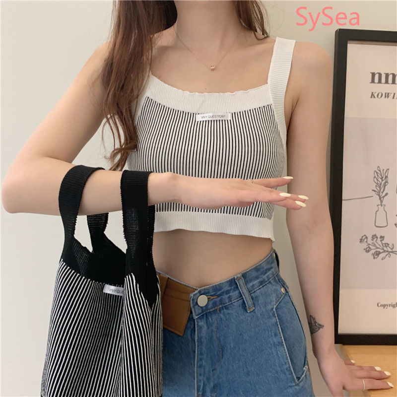 Áo Croptop Sát Nách Hoạ Tiết Kẻ Sọc Thời Trang Mùa Hè