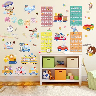 decal dán tường bảng cộng cho bé cấp 1