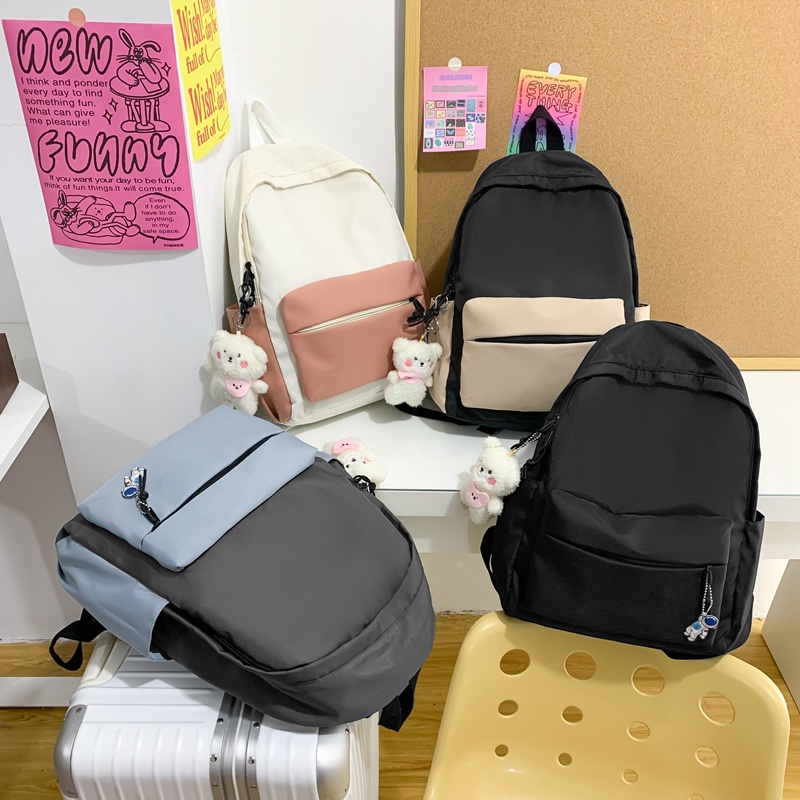 Ba lô PRETTYZYS sức chứa lớn 14 inch thời trang Hàn Quốc 2022 dành cho nữ tuổi teen