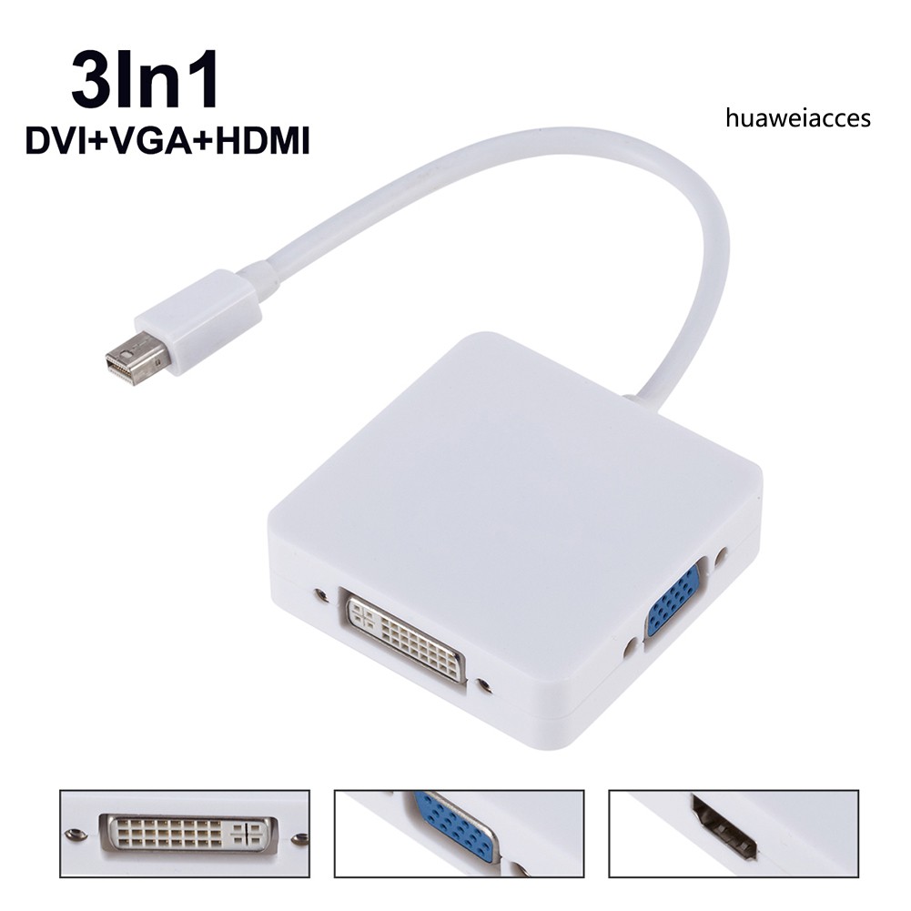 Cáp Chuyển Đổi 3 Trong 1 Từ Cổng Dp Sang Dvi Vga Hdmi Cho Macbook