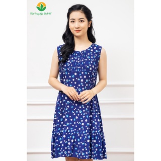 Váy sát nách lanh Việt Thắng họa tiết nữ V02.2013 - Thời trang gia đình VT
