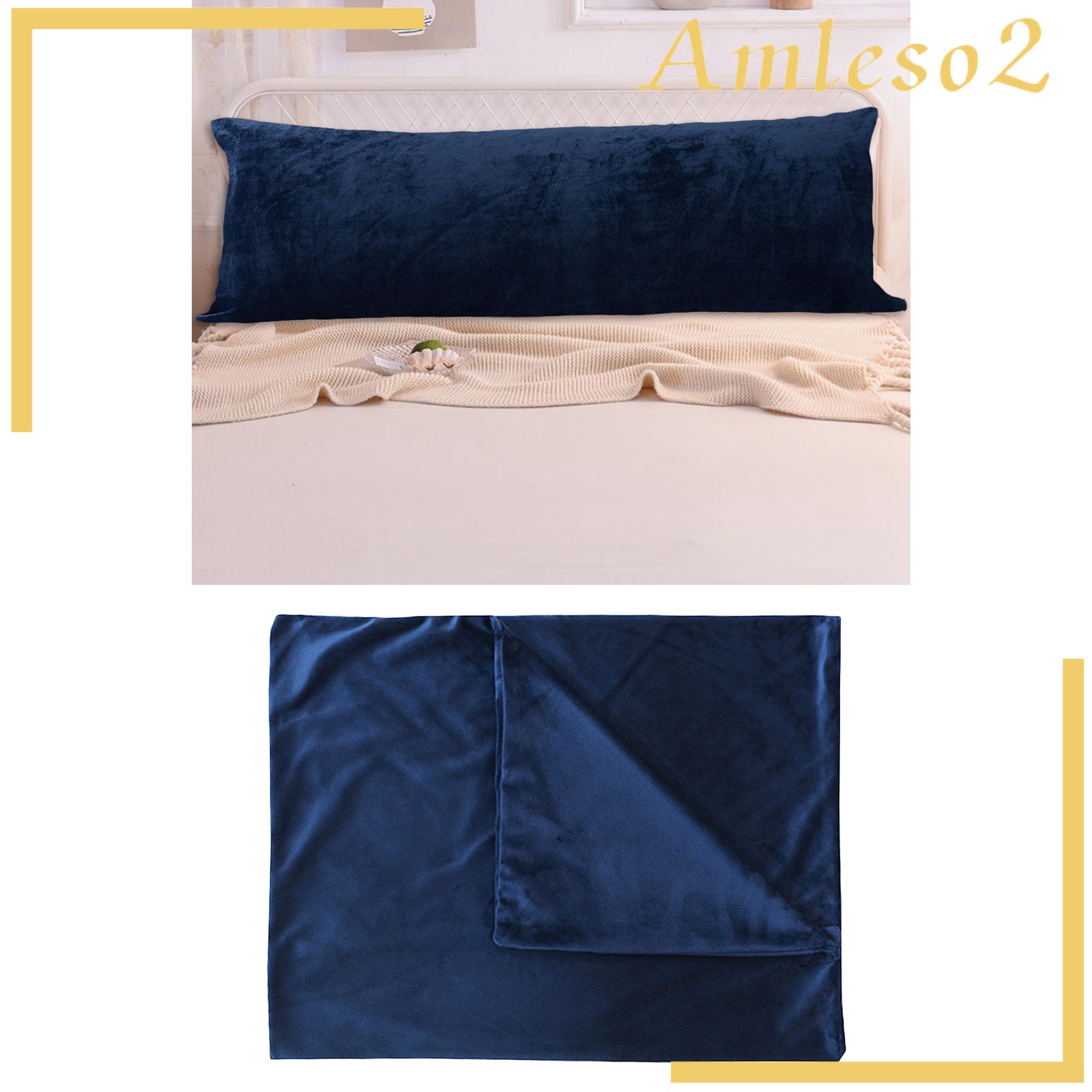 [AMLESO2] Bed Sleep Long Body Pillow Case Cover Velvet Protector Zipper Pillowcase 2 Size