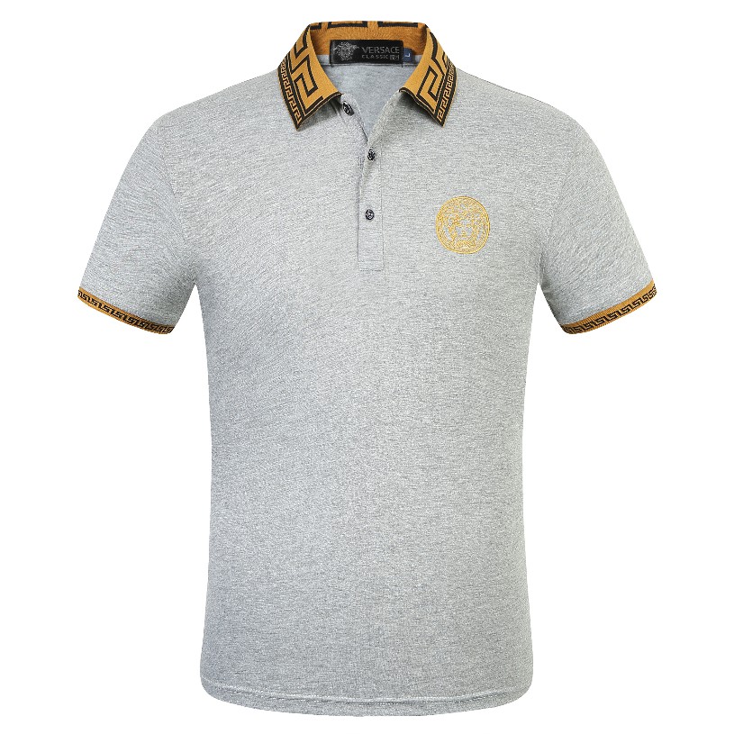 Versace Áo Thun Polo Cao Cấp Màu Xám 009