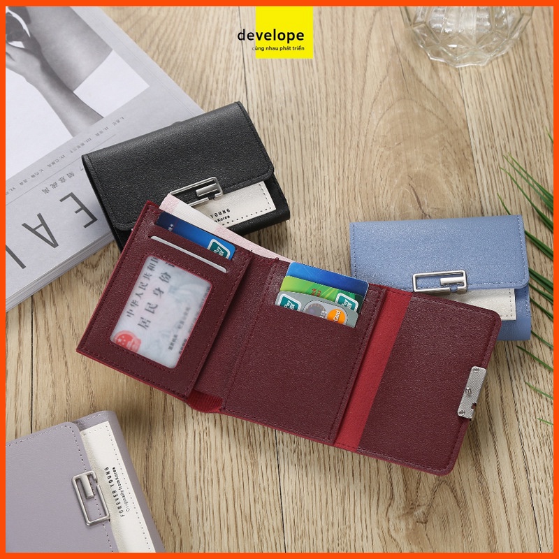 Ví ORIGINALLY KOREA dáng ngắn gập làm ba đựng được nhiều thẻ đa năng dành cho nữ