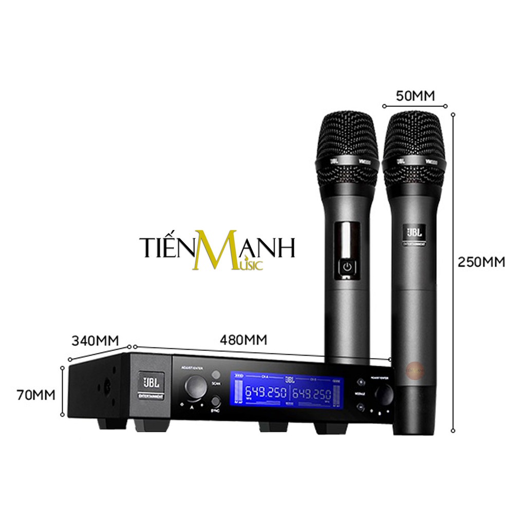 [Chính Hãng] Bộ 2 Micro Không Dây JBL VM200 - Mic Cầm Tay Vocal Microphone Karaoke Wireless