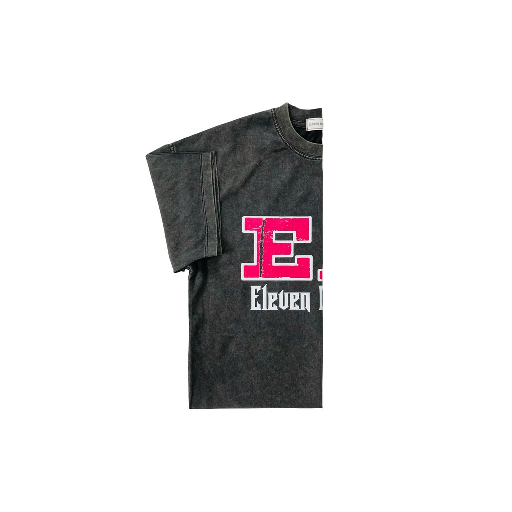 Áo thun Unisex, Wash Stone cao cấp Form Unisex Màu ĐEN XÁM - Eleven Original