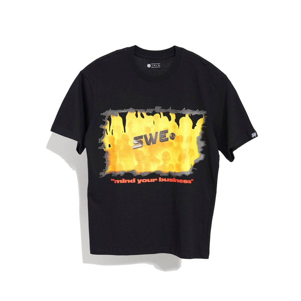 Áo thun đen S.WE CROWD tee black unsex nam nữ form tộng tay lỡ