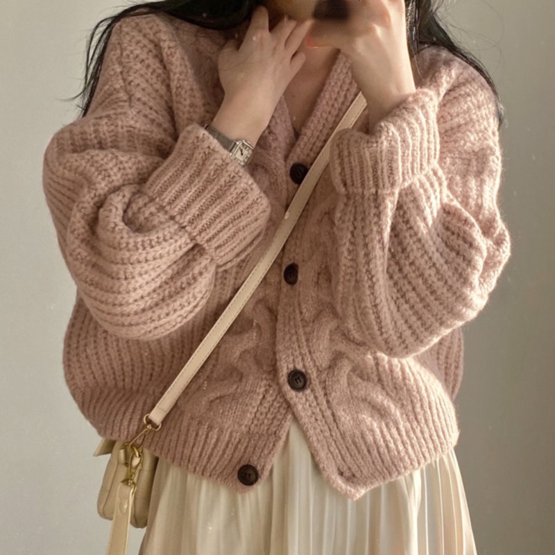 Áo Khoác Len Tay Dài Phong Cách Hàn Quốc Thời Trang Cho Nữ