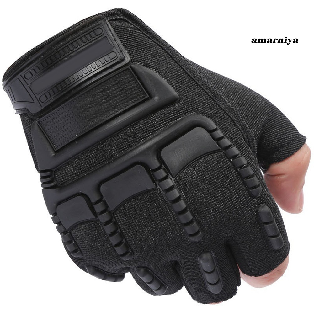 AY-ᴥMen's Army Military Outdoor Combat Bicycle Airsoft Half Finger Gloves