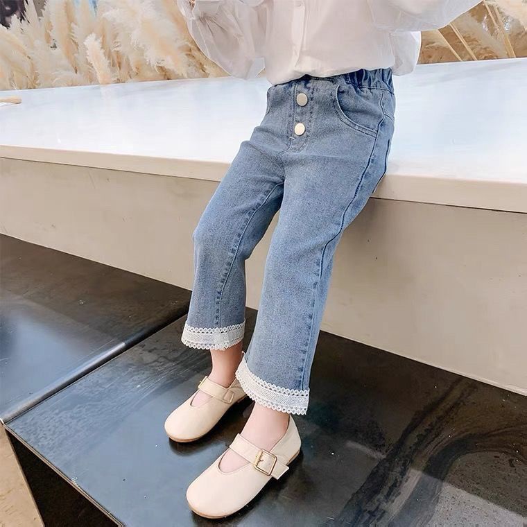 Quần Jeans Phong Cách Hàn Nhật Mới 2022 Cho Bé Gái