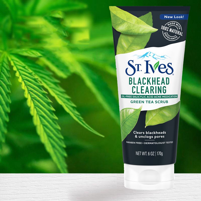 Sữa Rửa Mặt Tẩy Tế Bào Chết St.Ives Blackhead Clearing Green Tea Scrub 170g