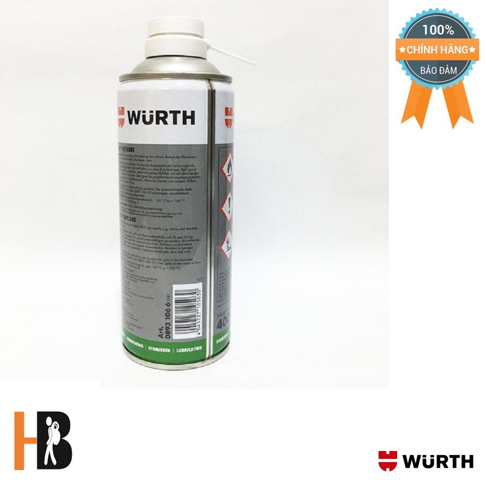 ( BÔI TRƠN ) Mỡ Bò Khô Wurth Hhs Drylube 400ml | HIBUCENTER |