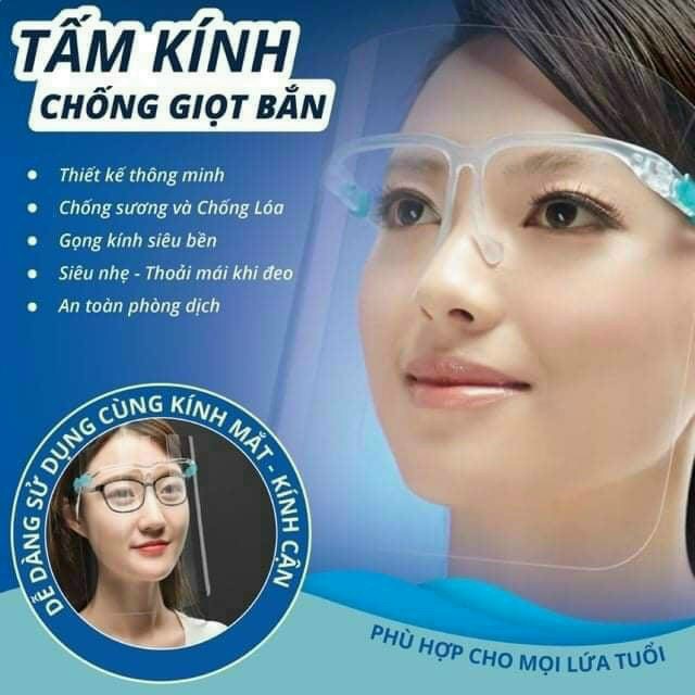 Kính chống giọt bắn phòng dịch kính che mặt bảo hộ nón chống dịch miếng chắn giọt bắn kính chắn giọt bắn tấm chắn giọt