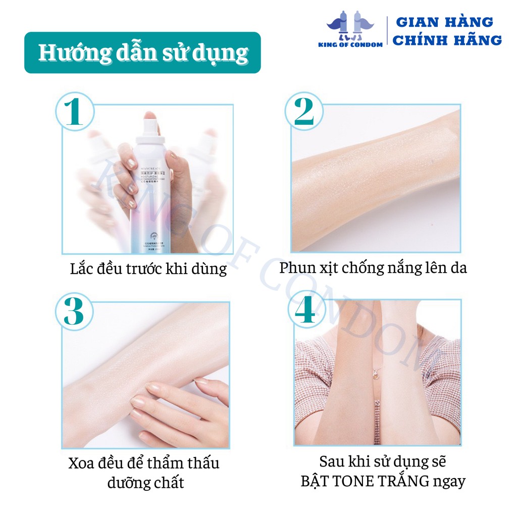 Bộ đôi Xịt tẩy lông Detvfo &amp; Xịt chống nắng Maycreate 150ml - KOCODA