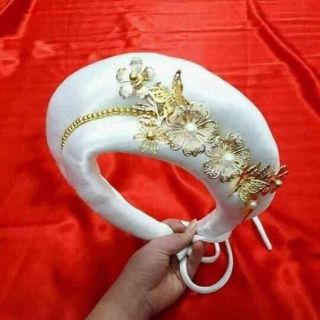 Vấn 2 tầng đính hoa kim loại .