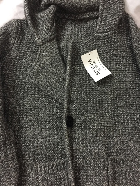 Khoác len cardigan mũ