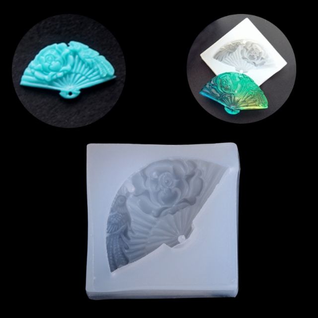 Khuôn silicone hình cánh quạt kiểu ngọc bội.