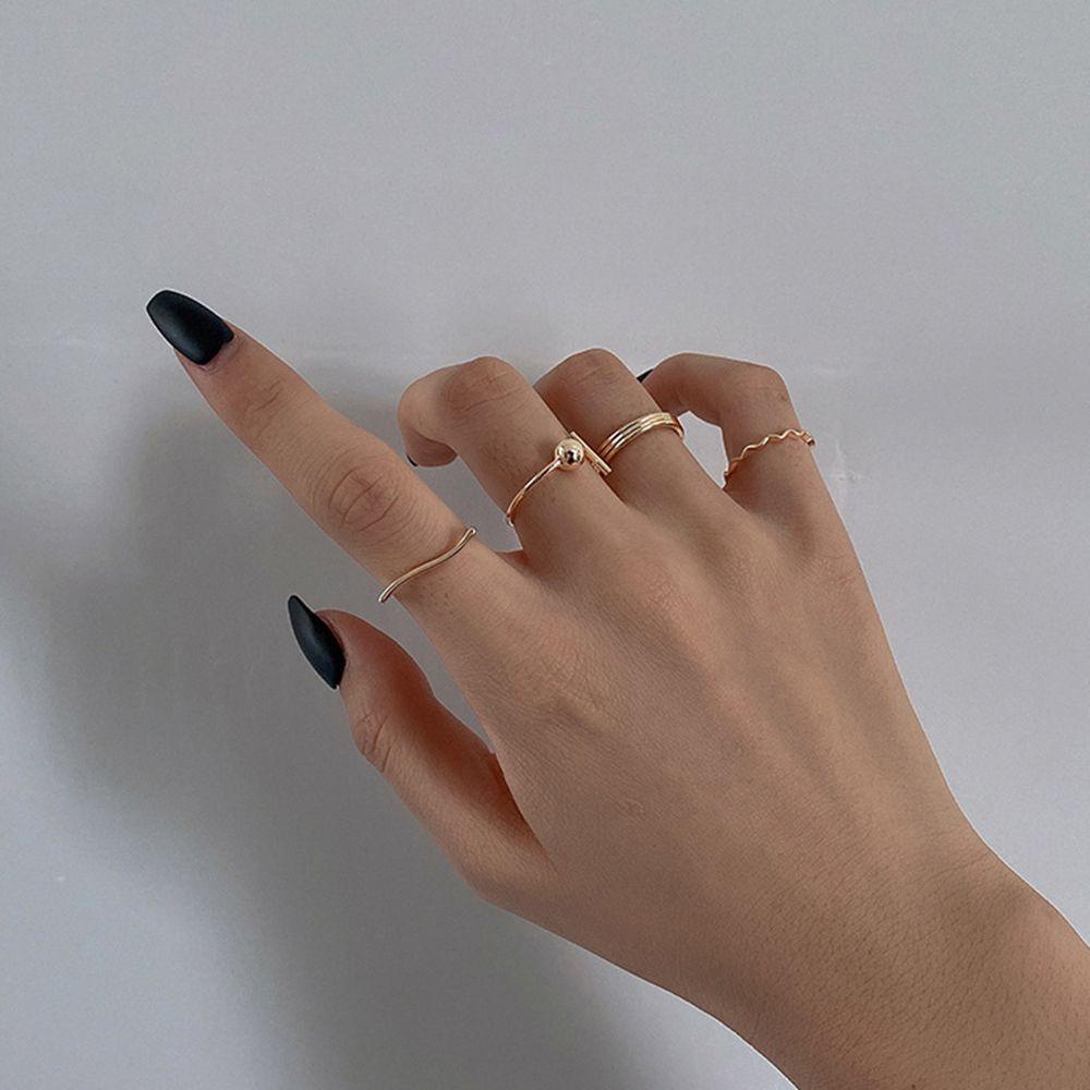 Set 4 Nhẫn Phong Cách Hàn Quốc Đơn Giản Cho Nữ