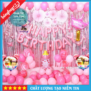 Set Trang Trí Sinh Nhật Bé Trai Bé Gái, ComBo Sinh Nhật Cho Bé Gái Tuổi Chuột Hình Mickey Đáng Yên 🍓FREESHIP🍓