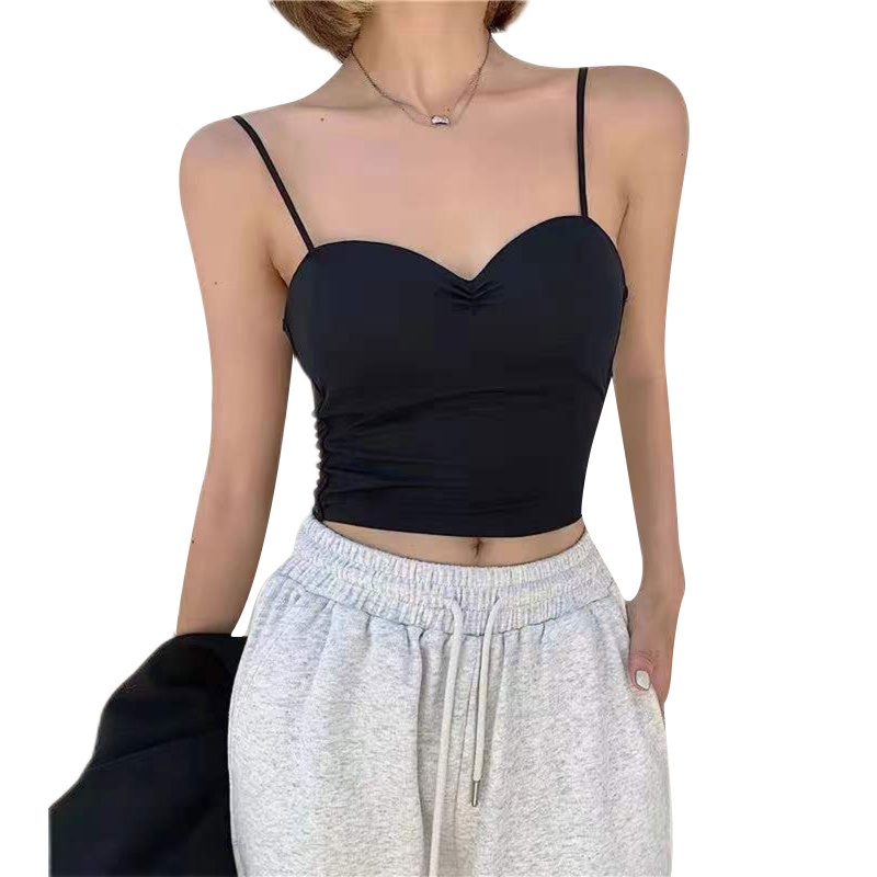 Áo Bra Ống Màu Trơn Dáng Ôm Hở Lưng Có Mút Đệm Thời Trang Mùa Hè Dành Cho Nữ