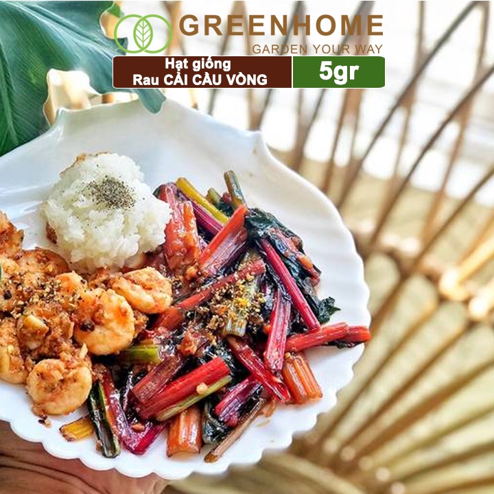 Hạt giống rau Cải cầu vồng Greenhome, gói 5gr, sinh trưởng mạnh, năng suất cao R06