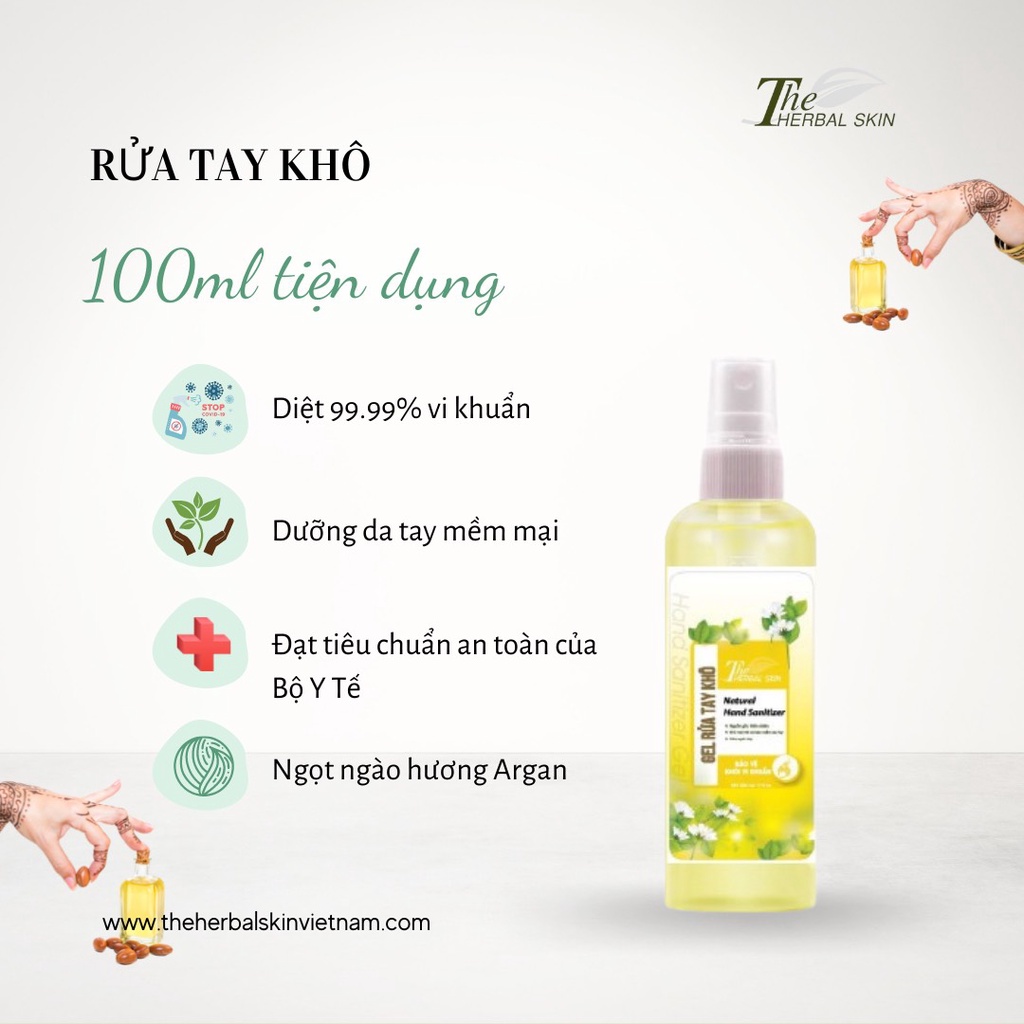 Rửa Tay Khô The Herbal Skin 100ml Dưa Gang - Hương Hoa