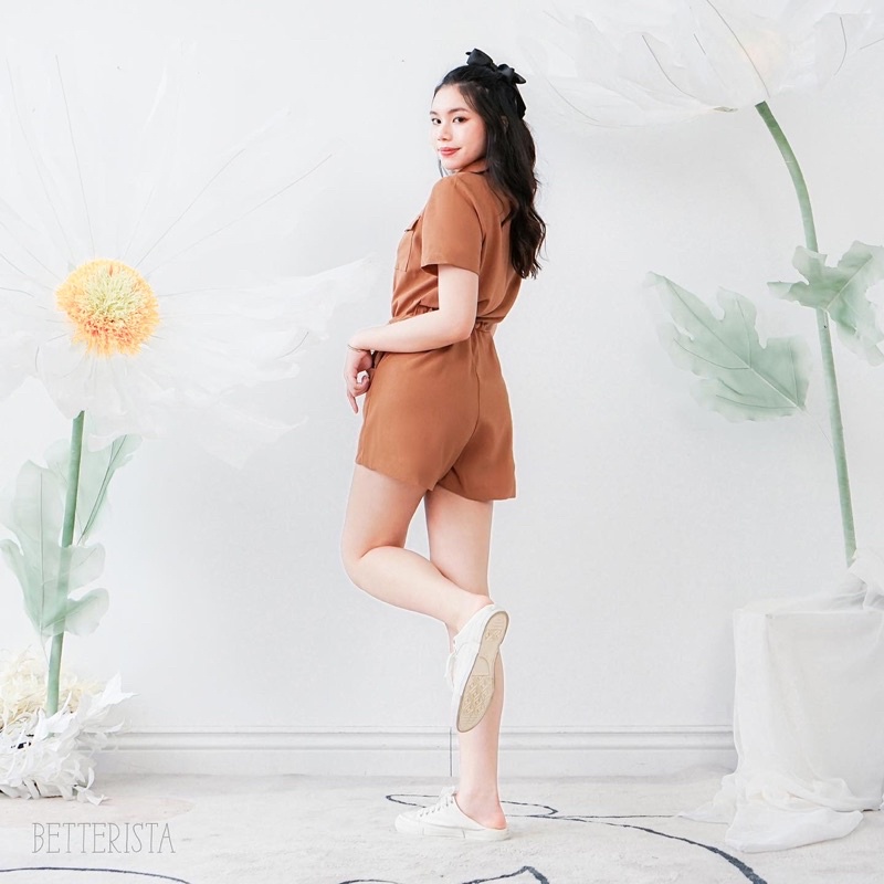 Bộ liền Romper Betterista  2 màu be và cam gạch