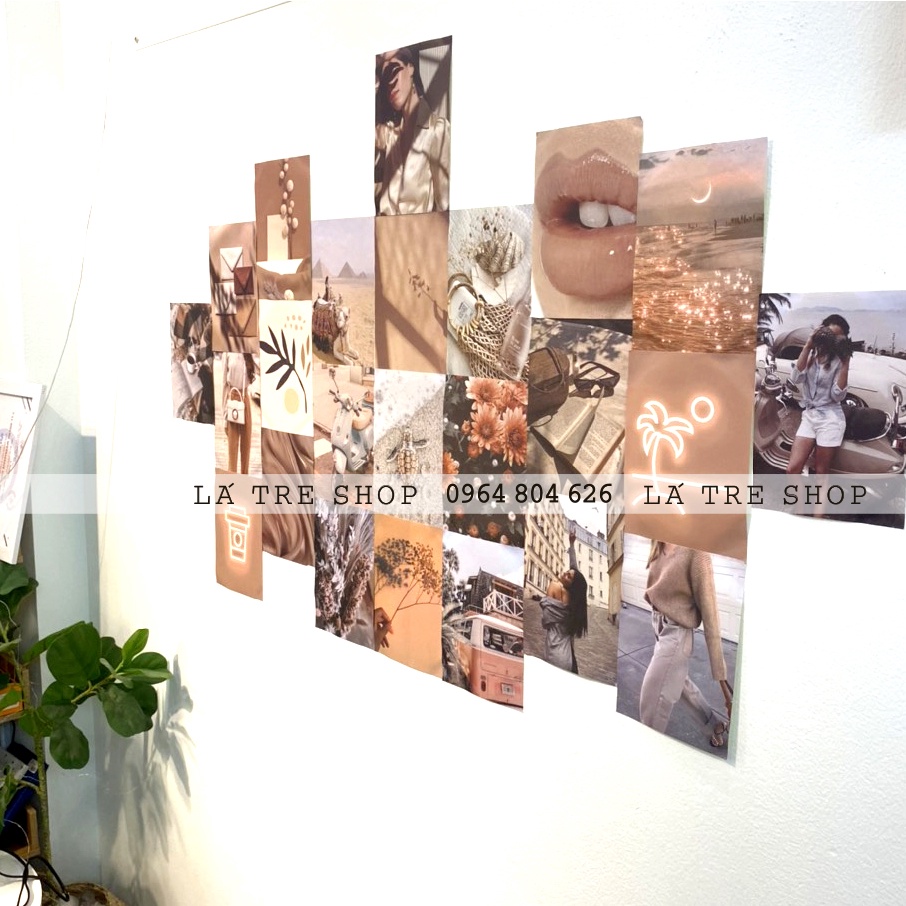 Wall collage decor vintage sticker dán tường cute decal theme Be Mẫu 2 1302