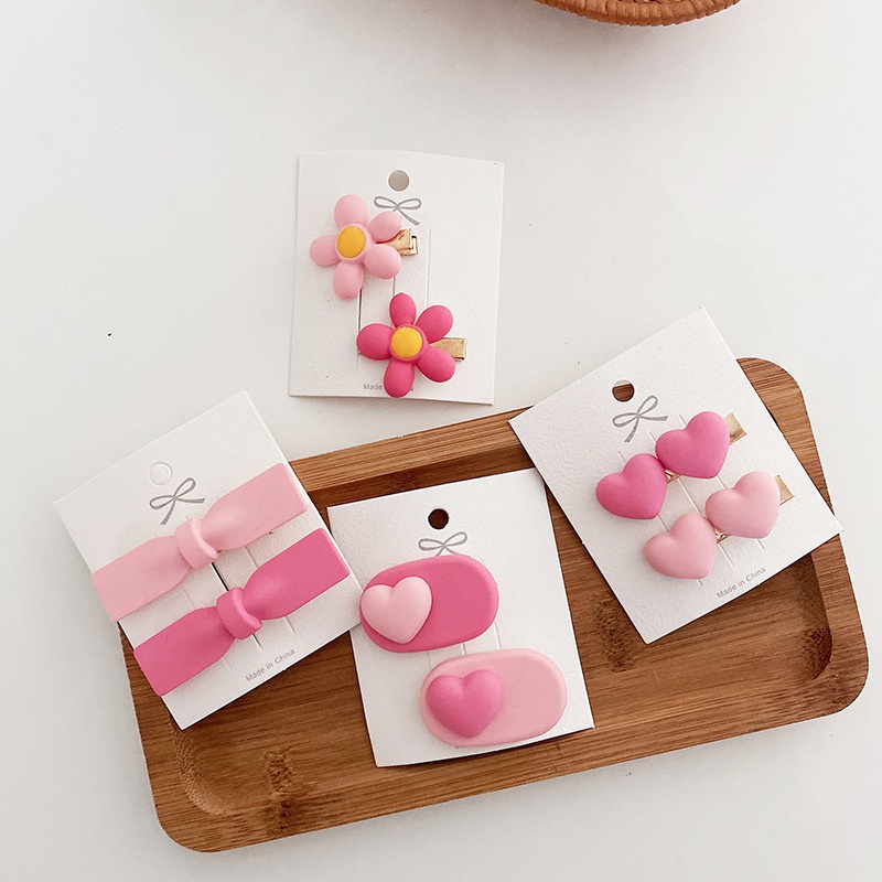 Bộ Kẹp Tóc Hình Hoa Hồng Dễ Thương Phong Cách Hàn Quốc Cho Nữ