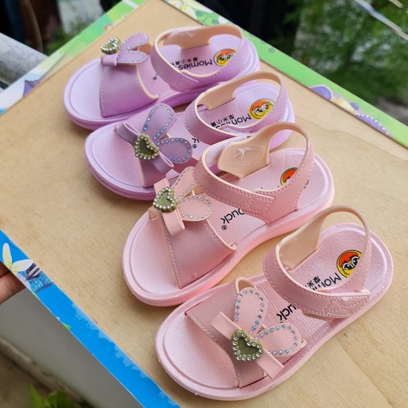Giày quai dán cho bé gái hình tai thỏ chất liệu cao su cute cho bé gái siêu mềm