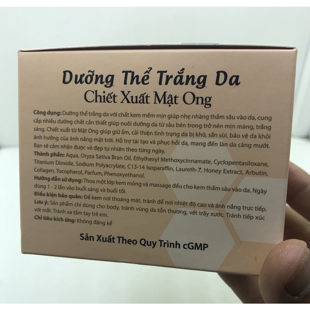 Kem Body Siêu Trắng Thảo Mộc Xanh Chiết xuất mật ong 250g